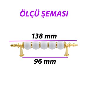 5 Adet İnci Kulp 96 Mm Altın Gold Mutfak Kulpu Çekmece Dolap Kapak Kulbu Metal Mobilya Dolabı Kulpları