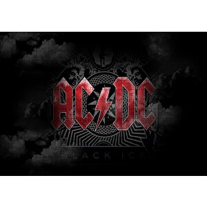 Acdc Logo Karanlık Mod Puzzle Yapboz Mdf Ahşap 255 Parça