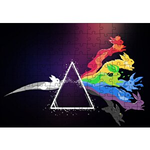 Pokemon Go Prizmatik Tavşanlar Puzzle Yapboz Mdf Ahşap 120 Parça