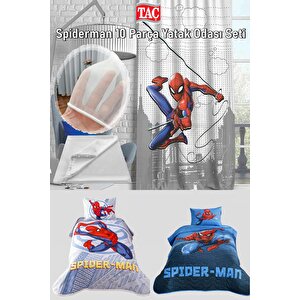 Lisanslı Spiderman 10 Parça Yatak Odası Seti 140x265 cm