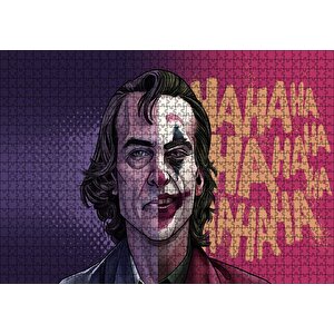 Joker Joaquin Phoenix Hahaha Karikatürize Puzzle Yapboz Mdf Ahşap 1000 Parça