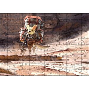 Bisikletli Gezgin Tilki Puzzle Yapboz Mdf Ahşap 120 Parça