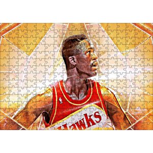 Dominique Wilkins Hawks Basketbol Puzzle Yapboz Mdf Ahşap 255 Parça