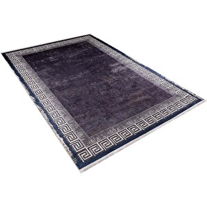 Modern Mor Geometrik Desen Dijital Baskı Hipoalerjenik Kaymaz Taban Halı Yolluk 100x400 cm