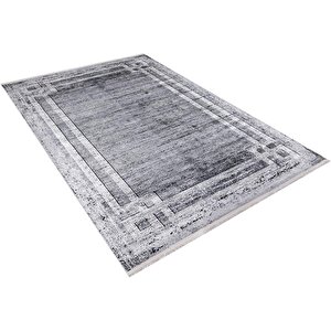 Modern Gri Dijital Baskı Yıkanabilir Hipoalerjenik Kaymaz Taban Halı Yolluk Ha037 240x280 cm