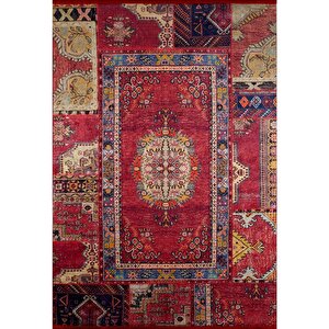 Klasik Kırmızı Salon&oturma Odası Yolluk&yatak Odası Dijital Baskılı Makinede Yıkanabilir Kaymaz Taban Saçaklı Halı Hk057 180x280 cm