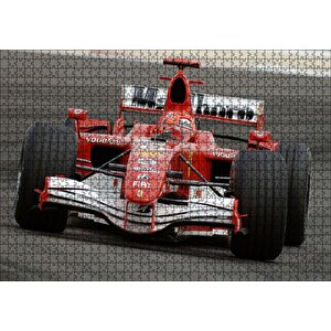 Kırmızı Ferrari F1 Formula Yarışı Puzzle Yapboz Mdf Ahşap 1000 Parça