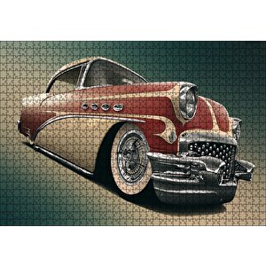 1956 Buick Special Kırmızı Beyaz Puzzle Yapboz Mdf Ahşap 1000 Parça