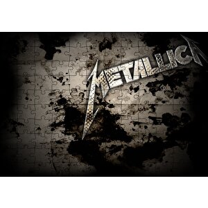 Metallica Efsanevi Yazı Kirli Arka Plan Puzzle Yapboz Mdf Ahşap 120 Parça