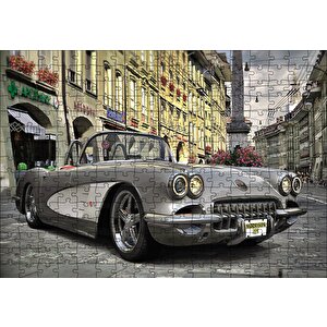 1958 Vintage Corvette Otomobil Puzzle Yapboz Mdf Ahşap 255 Parça