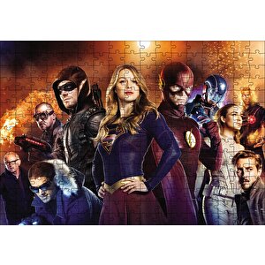 Cakapuzzle  Supergirl Arrow Flash Görsel Puzzle Yapboz Mdf Ahşap