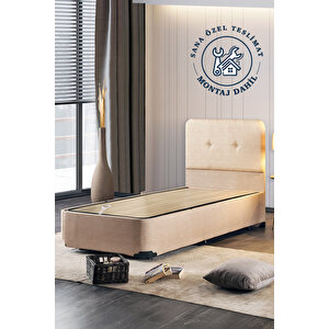 Luna Baza Ve Başlık Seti - 120x200 Cm Bir Buçuk Kişilik Baza Seti