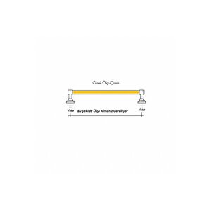 Mobilya Dolap Kulpu Mutfak Çekmece Kulpu Çizgili Dal Siyah Gold 224 Mm ( 22,4 Cm ) 2 Adet