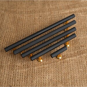 Mobilya Dolap Kulpu Mutfak Çekmece Kulpu Rustik Siyah Gold 128 Mm 128 mm
