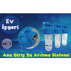 Bina Girişi 3 Aşama Su Arıtma Seti Kireç Klor Küf Pas Tortu Tutuc
