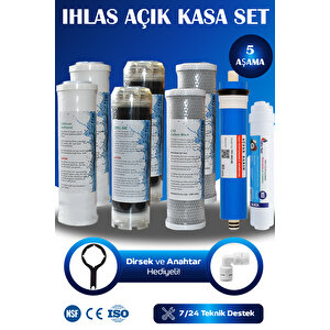 İhlas Cebilon Su Arıtma Cihazı Uyumlu 5 Aşama 80 Gpd Domestic Membranlı 1 Yıllık Filtre Seti