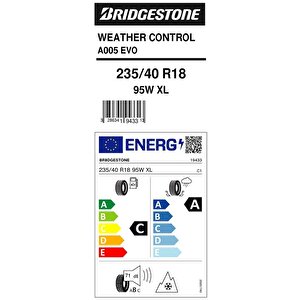 Bridgestone 235/40r18 95w Xl Weather Control A005 Evo Oto Dört Mevsim Lastiği (üretim: 2023)