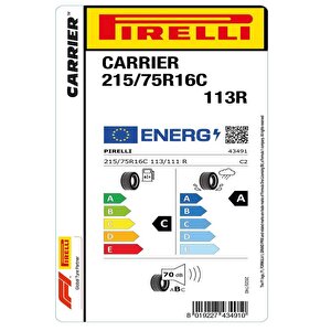 Pirelli 215/75r16c 113/111r Carrier Oto Yaz Lastiği (üretim: 2024)