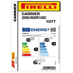 Pirelli 205/65r16c 107/105t Carrier Oto Yaz Lastiği (üretim: 2023)
