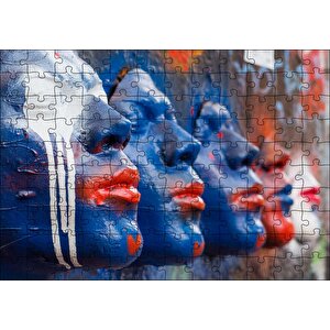 Duvarda Yüz Büstleri Puzzle Yapboz Mdf Ahşap 120 Parça