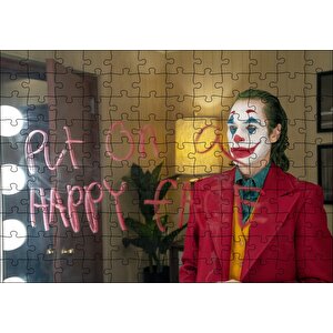 Mutlu Bir Yüz Takın Ayna Yazısı Joker Puzzle Yapboz Mdf Ahşap 120 Parça