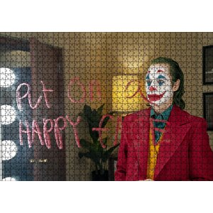 Mutlu Bir Yüz Takın Ayna Yazısı Joker Puzzle Yapboz Mdf Ahşap 1000 Parça