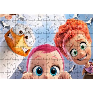 Leylek Animasyonundan Üç Karekter Görseli Puzzle Yapboz Mdf Ahşap 120 Parça