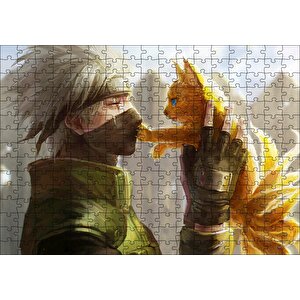 Naruto Anime Kedi Görseli Puzzle Yapboz Mdf Ahşap 255 Parça