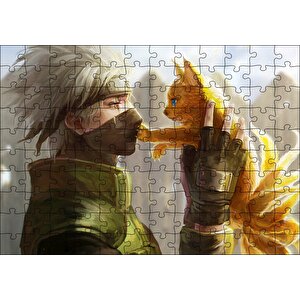 Naruto Anime Kedi Görseli Puzzle Yapboz Mdf Ahşap 120 Parça