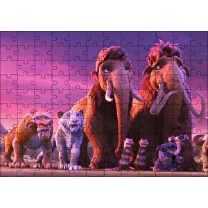 Buz Devri Manny Sid Ve Diego Görseli Puzzle Yapboz Mdf Ahşap 120 Parça