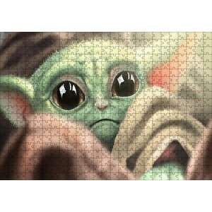 Üzgün Bebek Yoda Görseli Puzzle Yapboz Mdf Ahşap 500 Parça