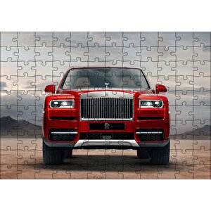 Rollsroyce Cullinan Kırmızı Cephe Görseli Puzzle Yapboz Mdf Ahşap 120 Parça