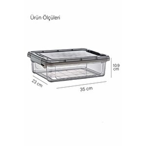 6 Adet Kilitli Jumbo Boy Erzak Saklama Kabı Buzdolabı Düzenleyici 6 Lt.-derin Dondurucu