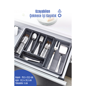Uzayabilen Ayarlanabilir Pratik Çekmece Içi Kayar Kaşıklık