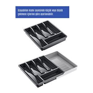 Uzayabilen Ayarlanabilir Pratik Çekmece Içi Kayar Kaşıklık