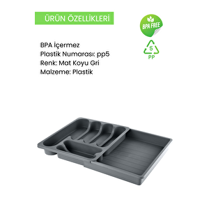 Uzayabilen Ayarlanabilir Pratik Çekmece Içi Kayar Kaşıklık