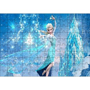 Karlar Ülkesi Elsa Sihir Görseli Puzzle Yapboz Mdf Ahşap 120 Parça