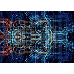 Anakart Üzerinde Veriyolları Puzzle Yapboz Mdf Ahşap 255 Parça