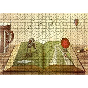 Kitaplarda Hayat Bulan Dünya Puzzle Yapboz Mdf Ahşap 500 Parça