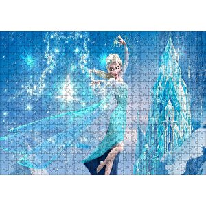 Karlar Ülkesi Elsa Sihir Görseli Puzzle Yapboz Mdf Ahşap 500 Parça