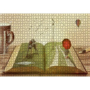 Kitaplarda Hayat Bulan Dünya Puzzle Yapboz Mdf Ahşap 1000 Parça