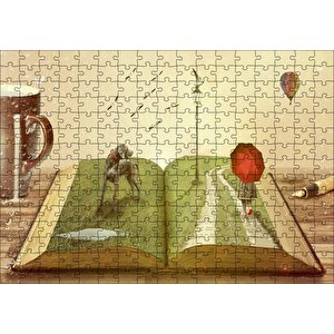 Kitaplarda Hayat Bulan Dünya Puzzle Yapboz Mdf Ahşap 255 Parça