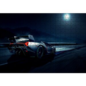 Lamborghini Veneno Arkadan Görünüş Puzzle Yapboz Mdf Ahşap 255 Parça