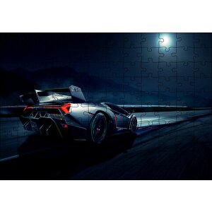 Lamborghini Veneno Arkadan Görünüş Puzzle Yapboz Mdf Ahşap 120 Parça