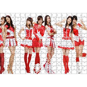 Kırmızılı Girls Generation Kızlar Puzzle Yapboz Mdf Ahşap 255 Parça