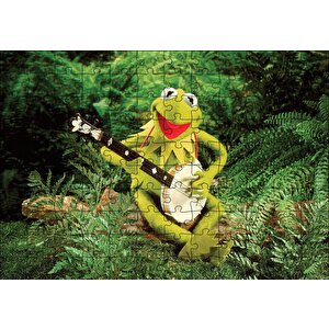 The Muppets Kurbağa Kermit Ve Enstrümanı Puzzle Yapboz Mdf Ahşap 120 Parça