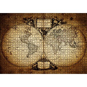 Dünya Haritası 1732 Yılı Puzzle Yapboz Mdf Ahşap 1000 Parça