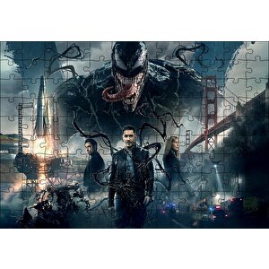 Venom Tom Hardy Michelle Williams Riz Ahmed Puzzle Yapboz Mdf Ahşap 120 Parça