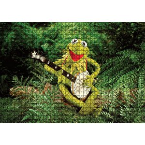 The Muppets Kurbağa Kermit Ve Enstrümanı Puzzle Yapboz Mdf Ahşap 1000 Parça