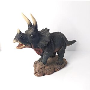 Triceratops Dinazor Hayvan Biblo Heykel Ev Ofis Dekorasyon 3d Görünümlü